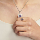 Adjustable Silver & Amethyst Crown Chakra Ring