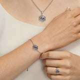 Silver & Amethyst Crown Chakra Bracelet