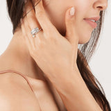 Adjustable Crystal Feather Ring