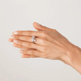 Adjustable Crystal Feather Ring