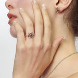 Adjustable Silver & Red Jasper Root Chakra Ring