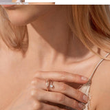 Adjustable Crystal Feather Ring