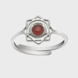 Adjustable Silver & Carnelian Sacral Chakra Ring
