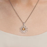Silver & Citrine Solar Plexus Chakra Necklace
