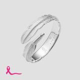 Adjustable Plume Ring - Breast Cancer Awareness