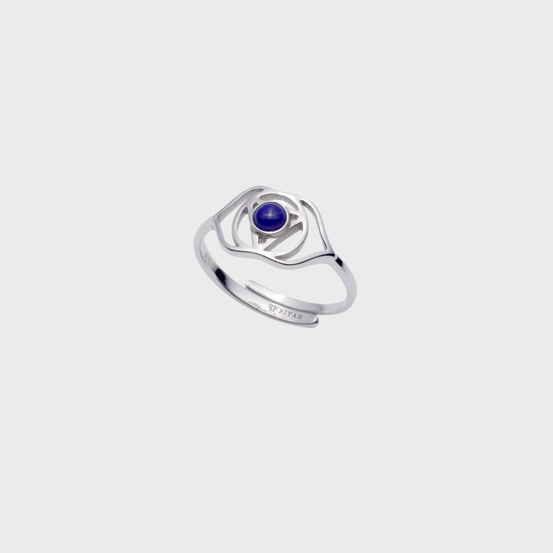 Adjustable Silver & Lapiz Lazuli Third Eye Chakra Ring