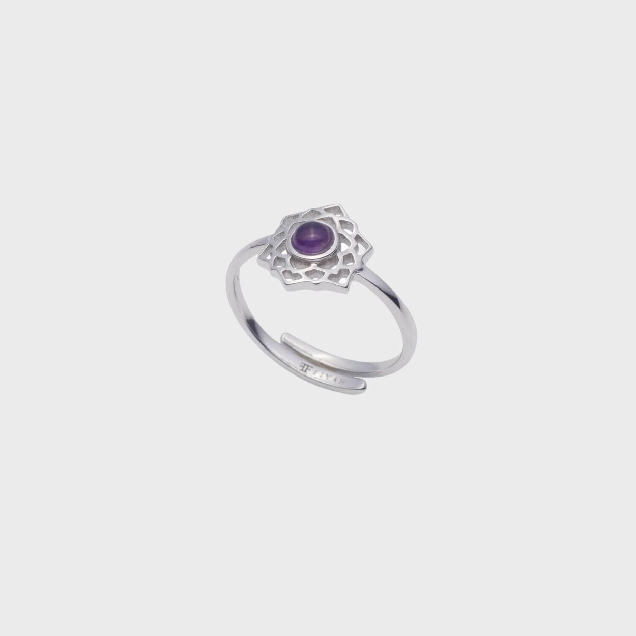 Adjustable & Amethyst Crown Chakra Ring