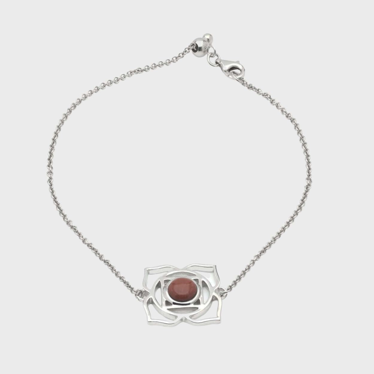 Silver & Jasper Root Chakra Bracelet