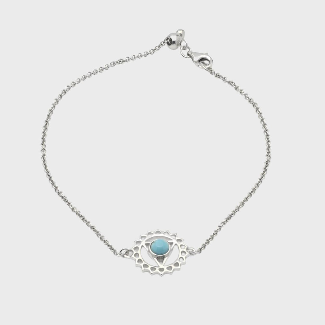 Silver & Turquoise Throat Chakra Bracelet