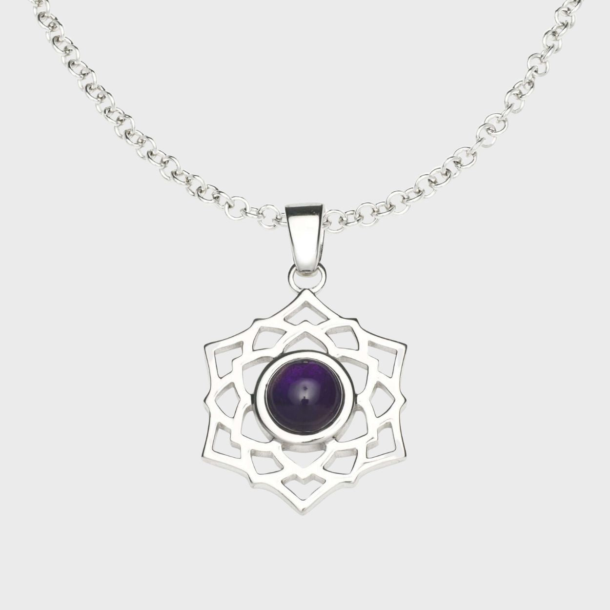 Silver & Amethyst Crown Chakra Necklace