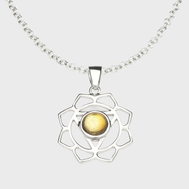 Silver & Citrine Solar Plexus Chakra Necklace