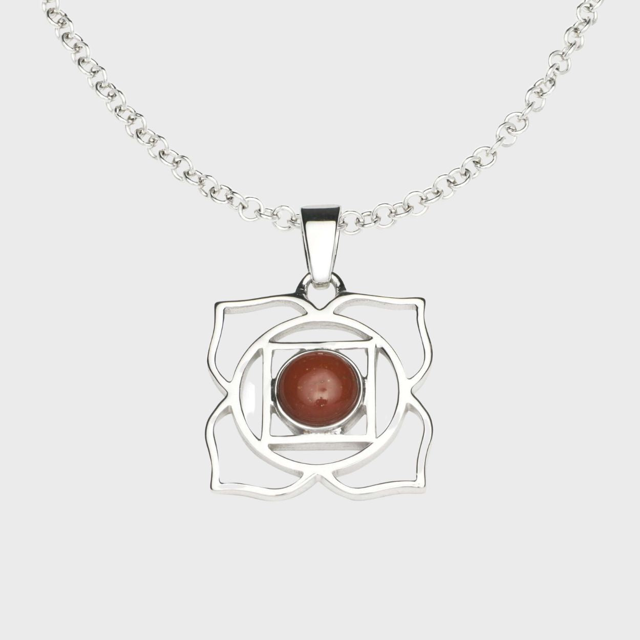 Silver & Jasper Root Chakra Necklace