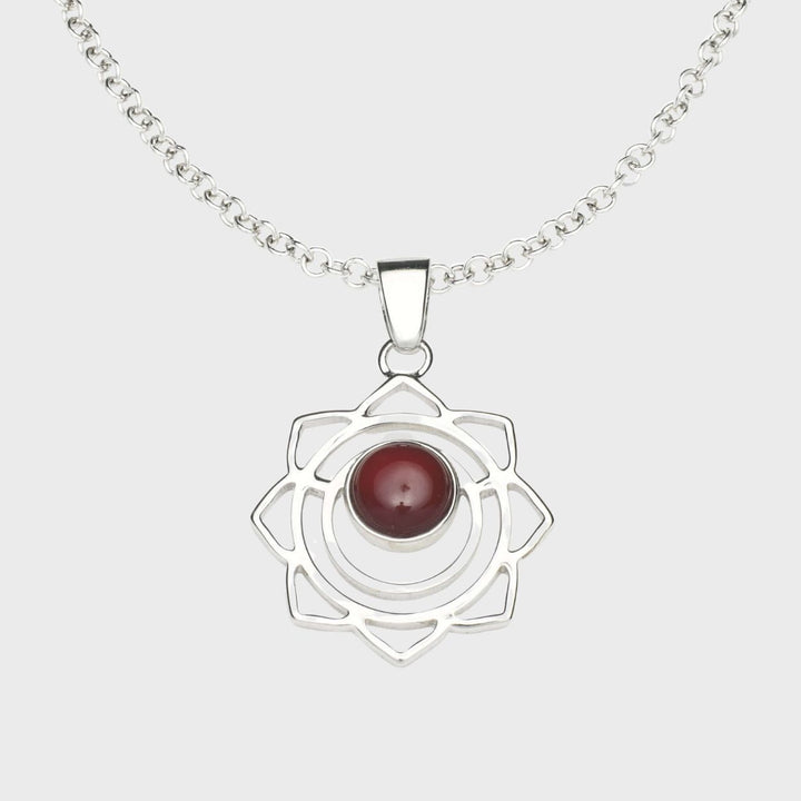 Silver & Carnelian Sacral Chakra Necklace