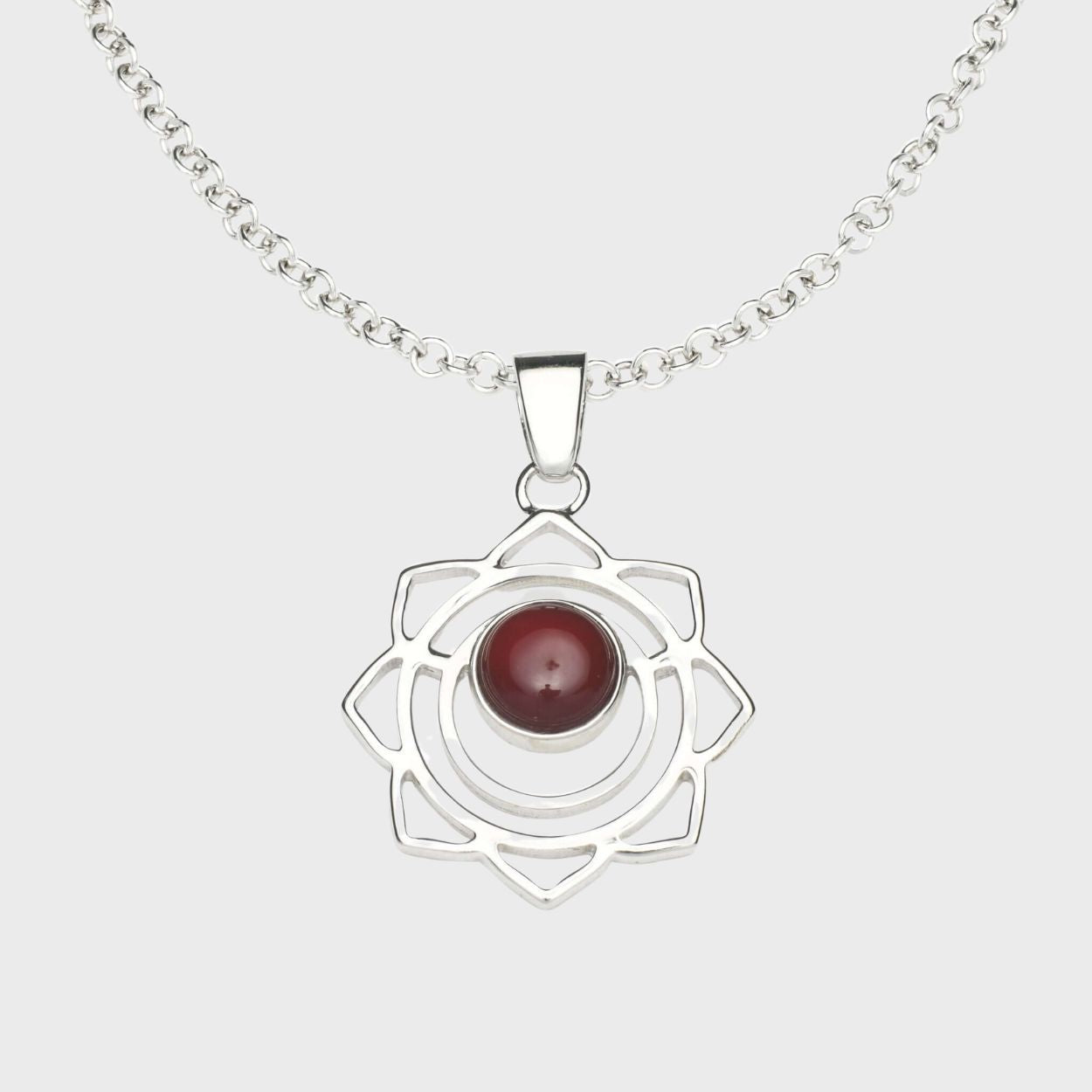 Silver & Carnelian Sacral Chakra Necklace