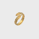 14ct Yellow Gold Adjustable Plume Ring