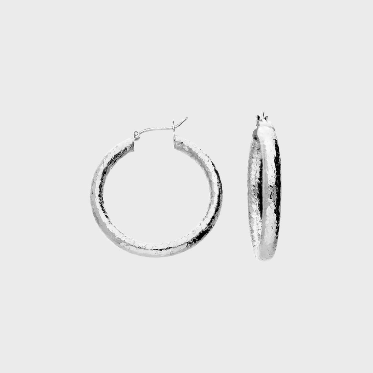 Snakeskin Tube Hoop Earrings