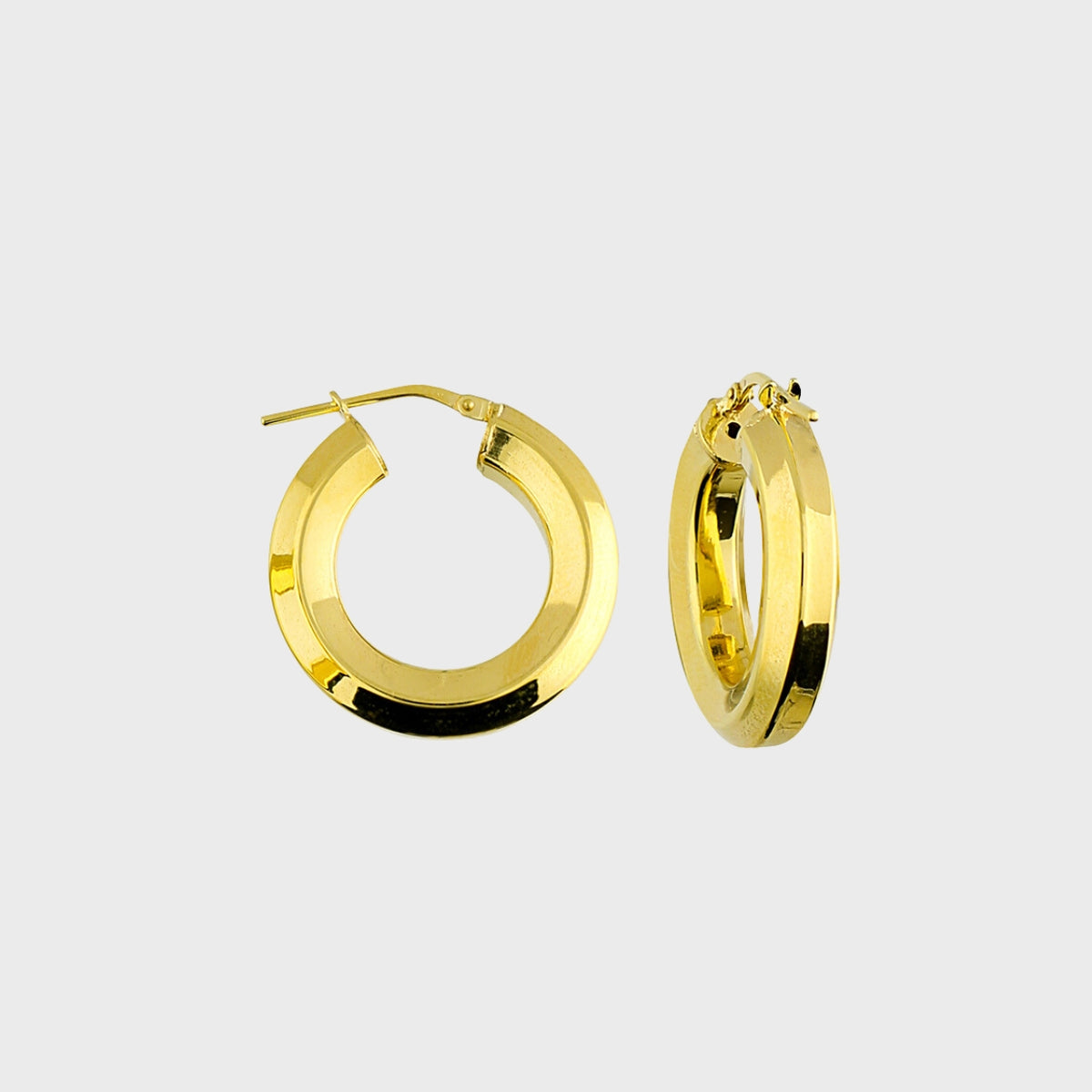 Chunky Hex Medium Hoop Earrings