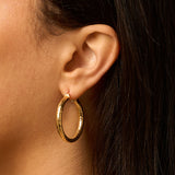 Snakeskin Tube Hoop Earrings