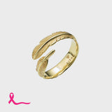 Adjustable Plume Ring - Breast Cancer Awareness