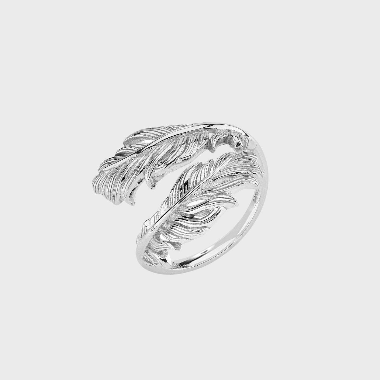 Floating Rings Silver Silver Floating Feathers Ring - Adjustable Size Ring | FIYAH