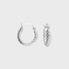 Basket Weave Hoop Earrings