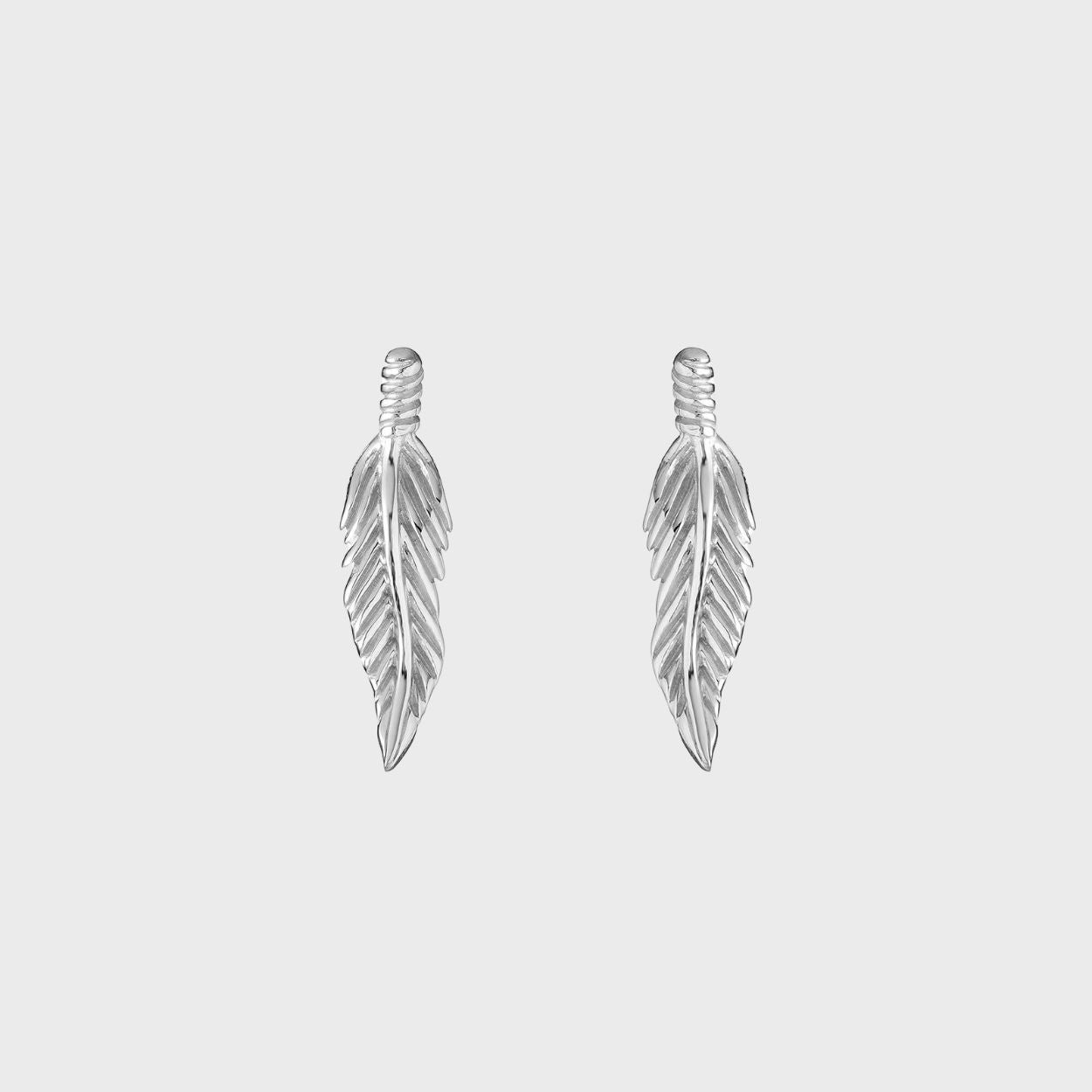 Feather Plume Stud Earrings