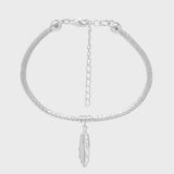 Silver Guidance Feather Bracelet