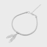 Silver Guidance Feather Bracelet