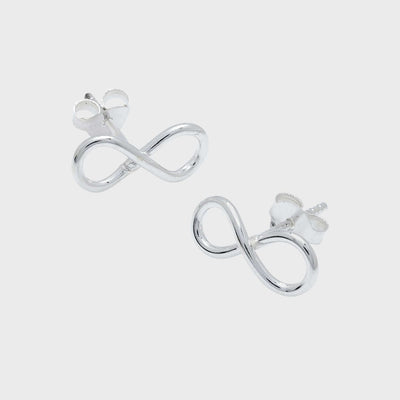 Silver Infinity Stud Earrings