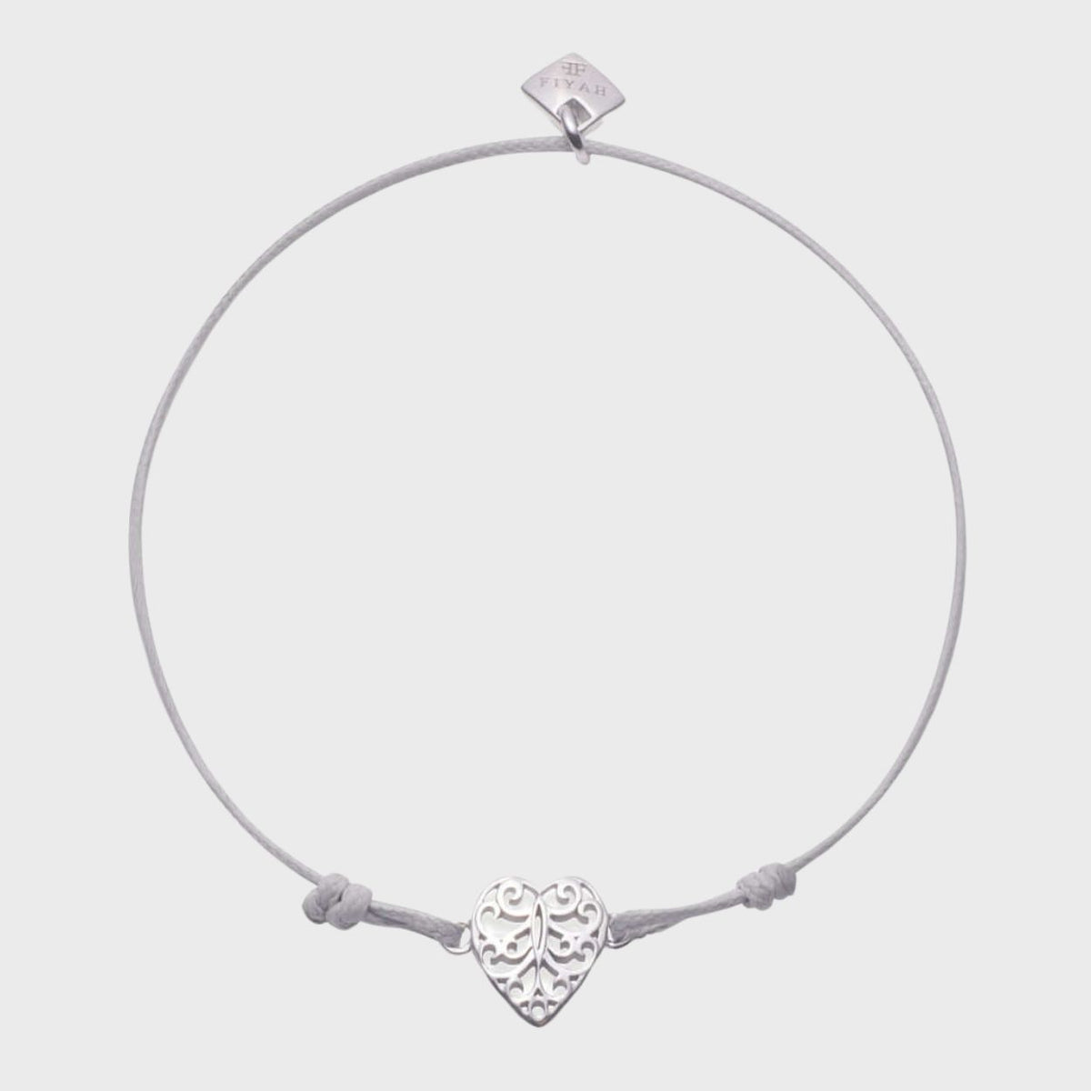 Adjustable Filigree Heart Friendship Cord Bracelet