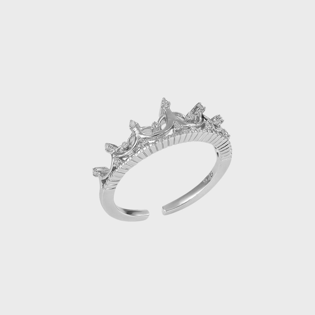 Adjustable & Diamond Set Crown Ring
