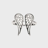 Adjustable Silver Angel Ring