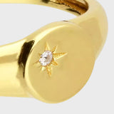 Adjustable Cubic Zirconia Star Signet Ring