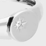 Adjustable Cubic Zirconia Star Signet Ring