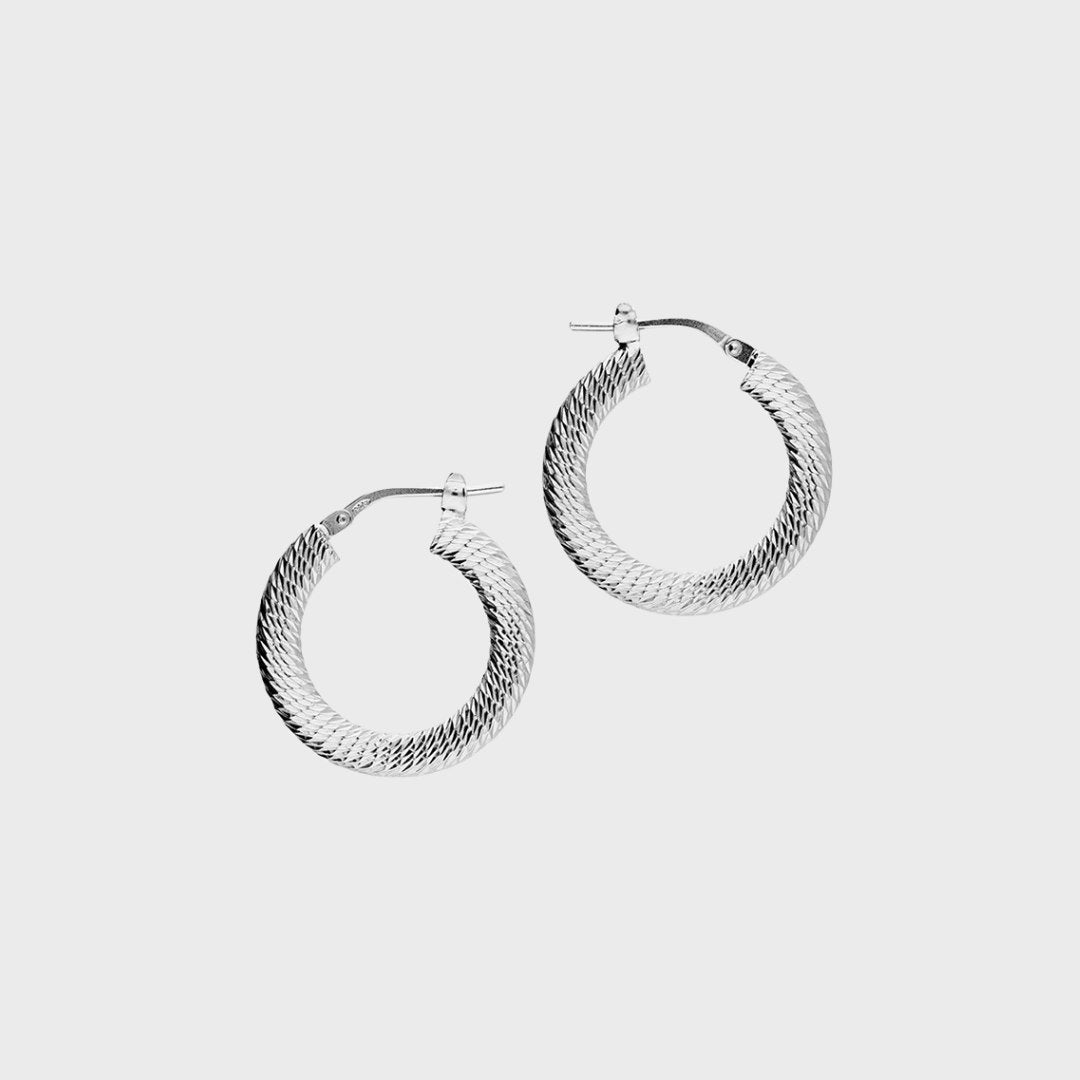 Textured Creole Medium Hoop Earrings