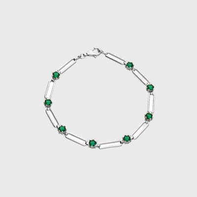 Emerald Paperclip Chain Bracelet