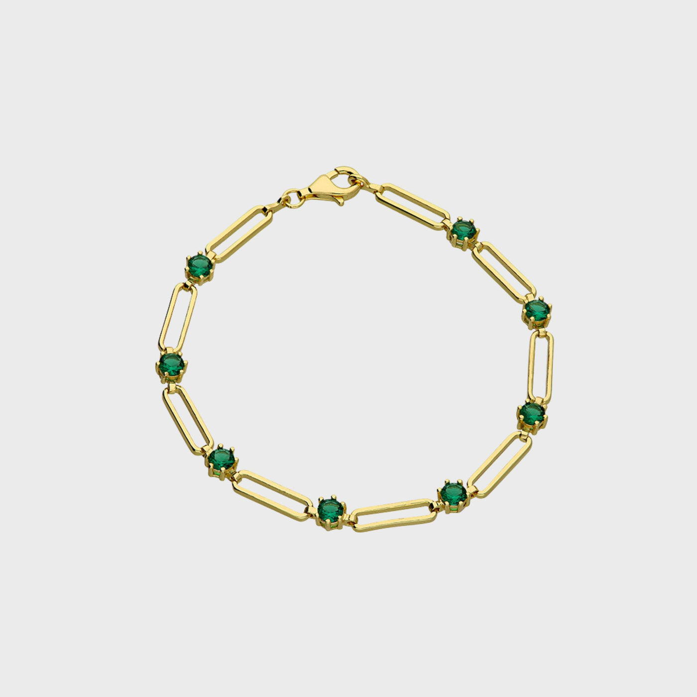 Emerald Paperclip Chain Bracelet