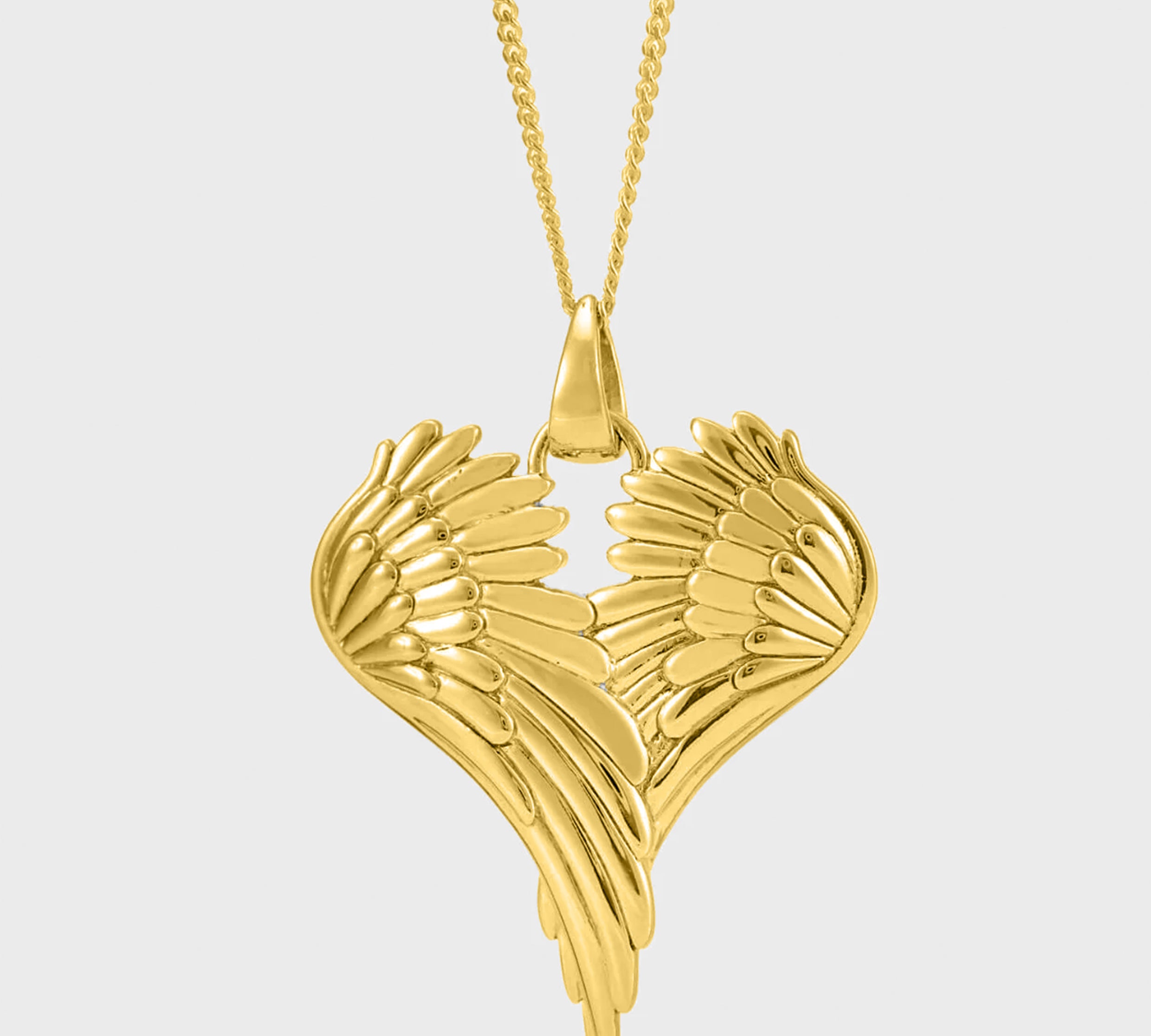 Dainty Angel Wing Heart Necklace
