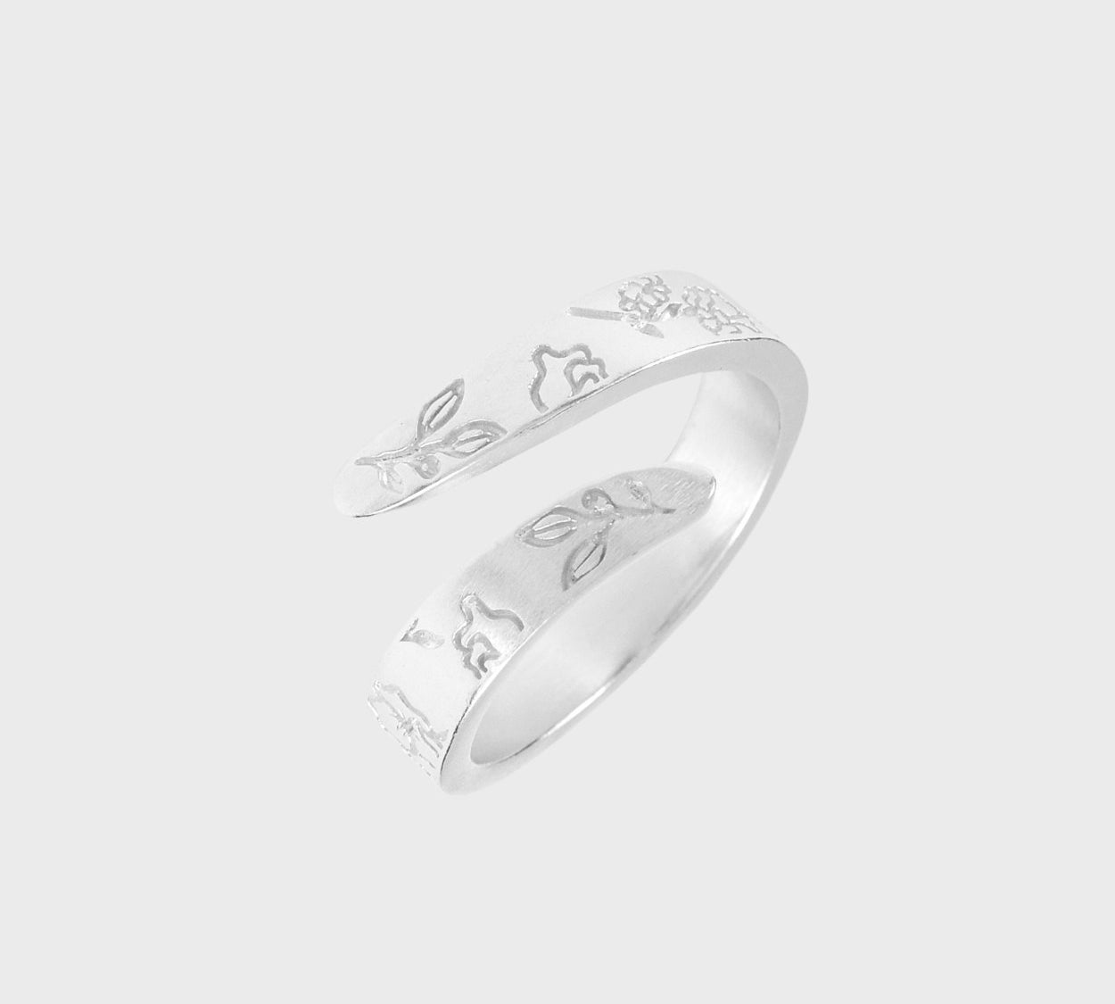 Adjustable Birth Flower Ring