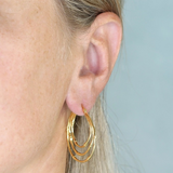 Triple Bamboo Hoop Earrings