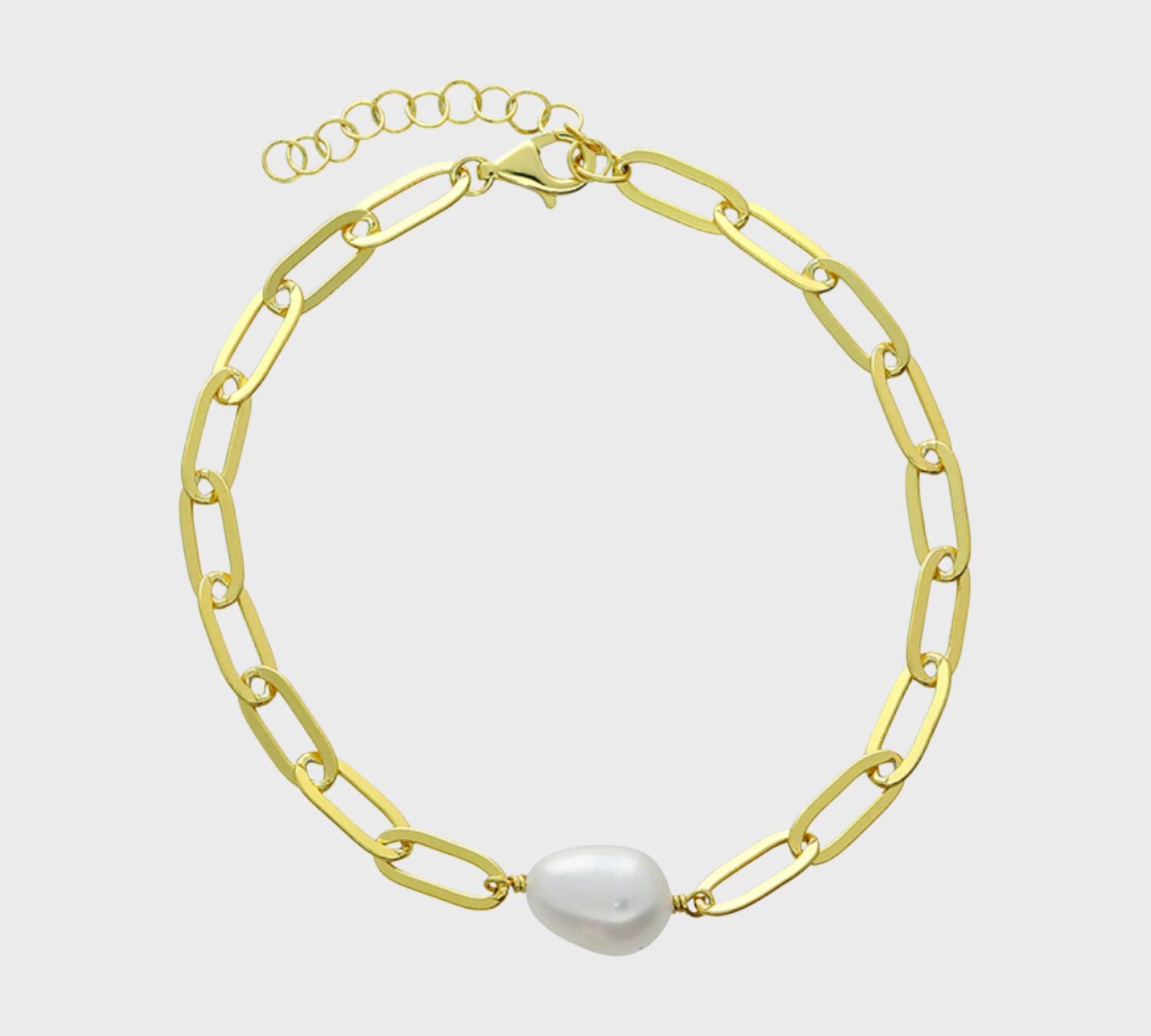 Paperclip Freshwater Pearl Bracelet