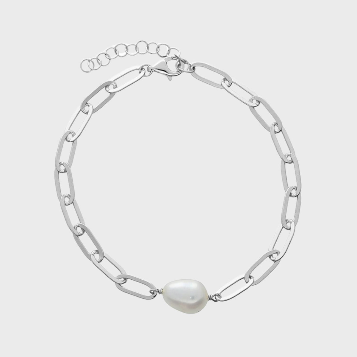 Paperclip Freshwater Pearl Bracelet