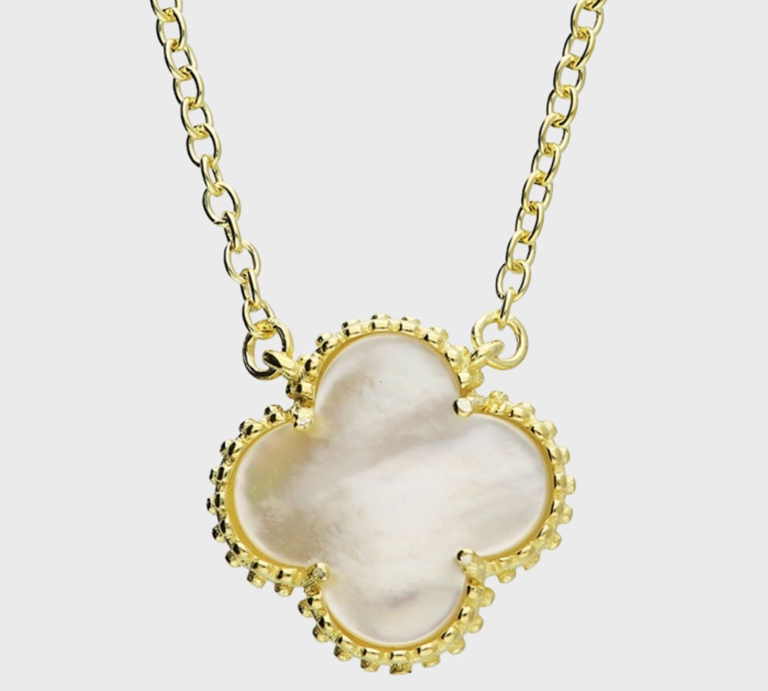 Mother of Pearl Clover Necklace