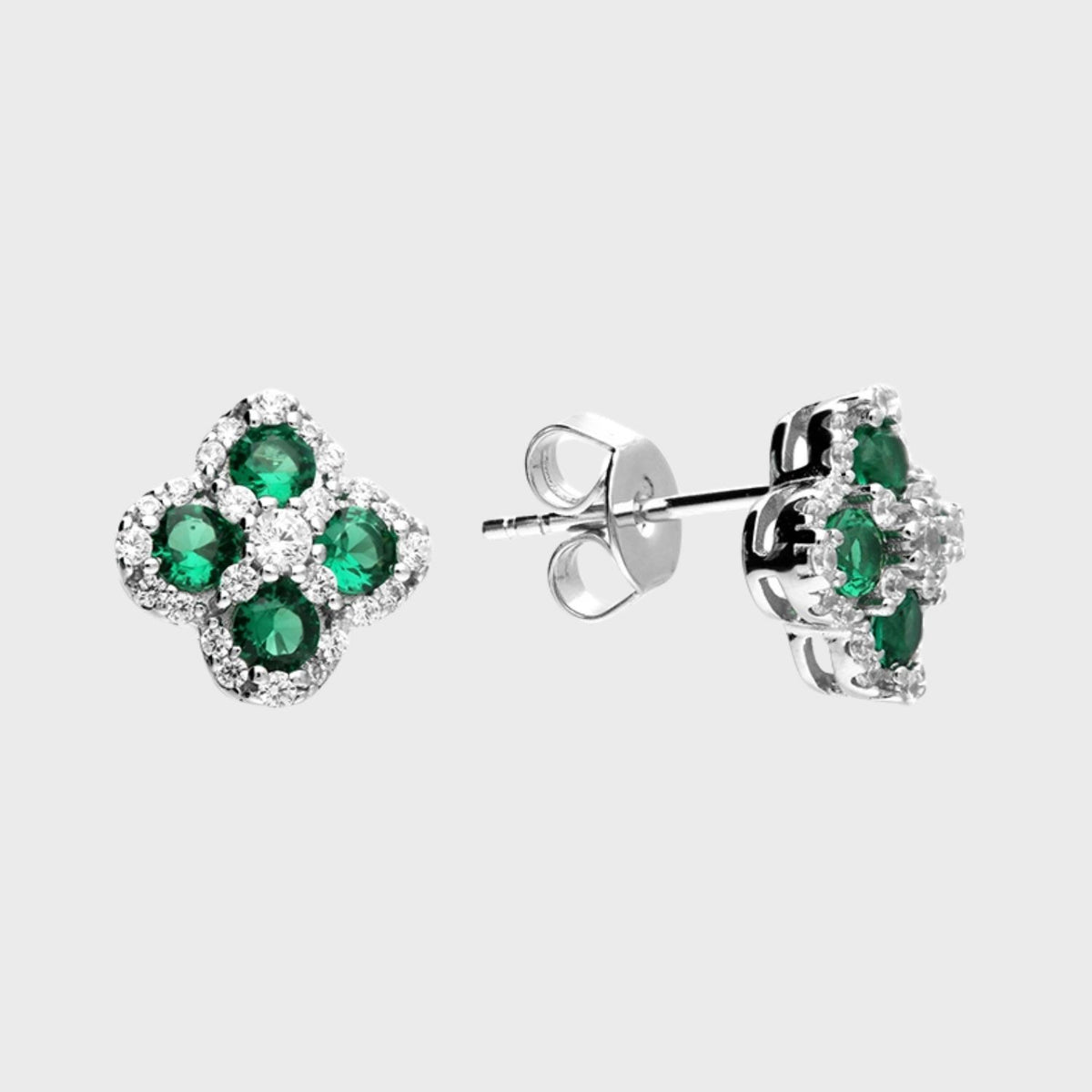 Emerald Clover Earrings