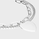 Two Chain Heart Tennis Bracelet