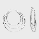 Triple Bamboo Hoop Earrings