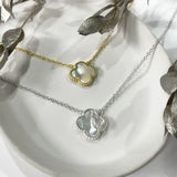 Mother of Pearl Clover Necklace