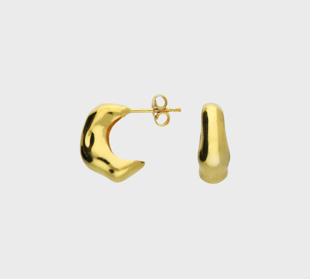 Misshapen S-Groove Stud Earrings