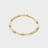 Cubic Zirconia Paperclip Chain Bracelet