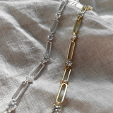 Cubic Zirconia Paperclip Chain Bracelet